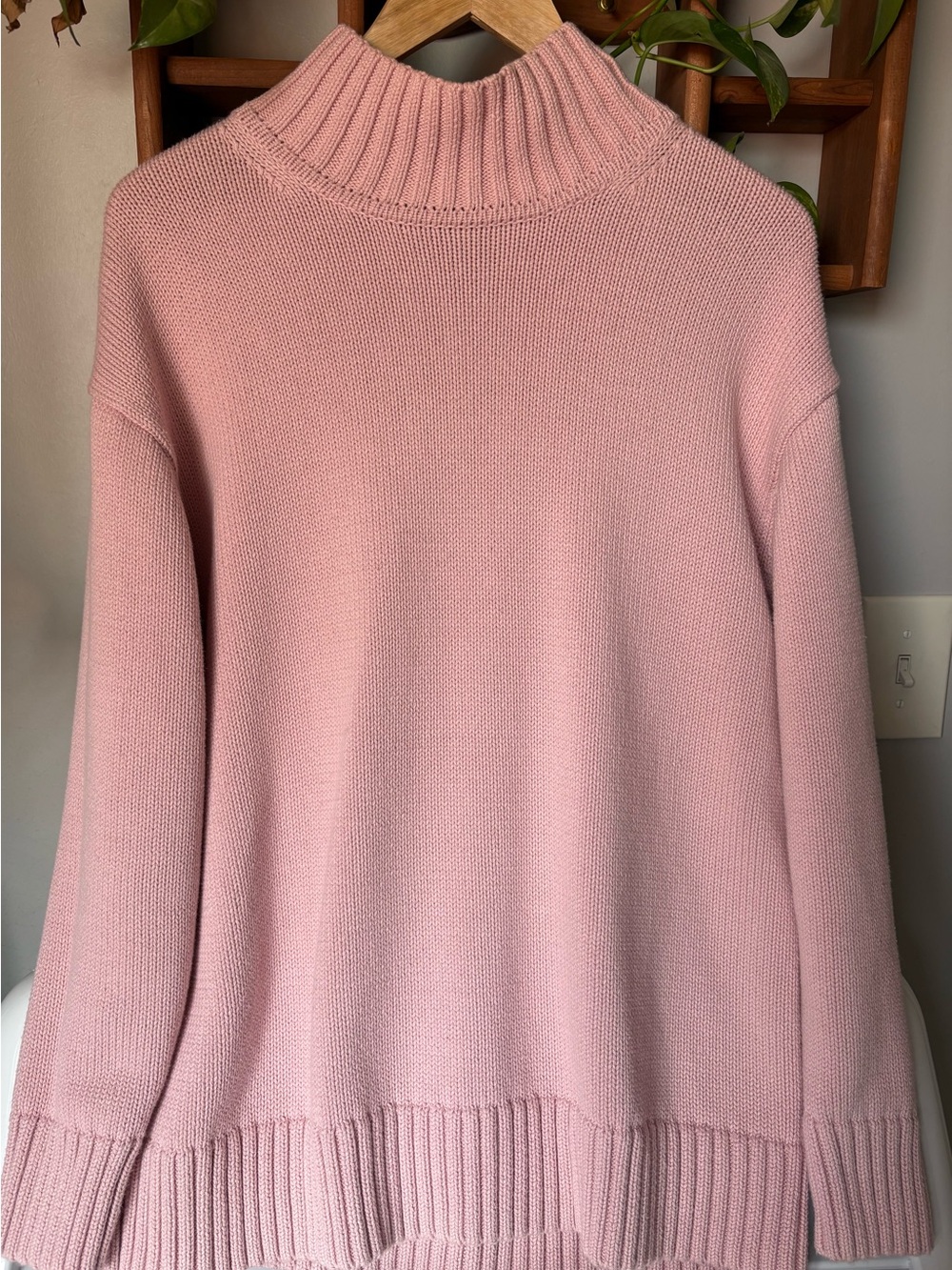 GAP Soft Pink Mock Turtleneck Sweater